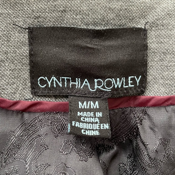 Cynthia Rowley Unstructured Blazer in Grey with Pinstripe Lining, Size M - Picture 6 of 8
